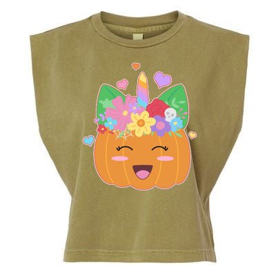 Cute Halloween Unicorn Pumpkin Garment-Dyed Women's Muscle Tee