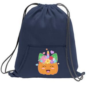 Cute Halloween Unicorn Pumpkin Sweatshirt Cinch Pack Bag