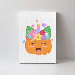 Cute Halloween Unicorn Pumpkin Canvas