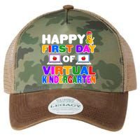 Cute Happy First Day Of Virtual Kindergarten Legacy Tie Dye Trucker Hat