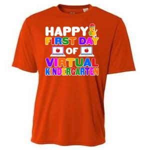 Cute Happy First Day Of Virtual Kindergarten Cooling Performance Crew T-Shirt