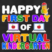 Cute Happy First Day Of Virtual Kindergarten 7 Panel Mesh Trucker Snapback Hat