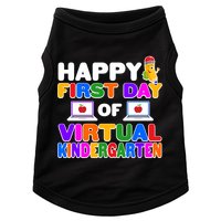 Cute Happy First Day Of Virtual Kindergarten Doggie Tank