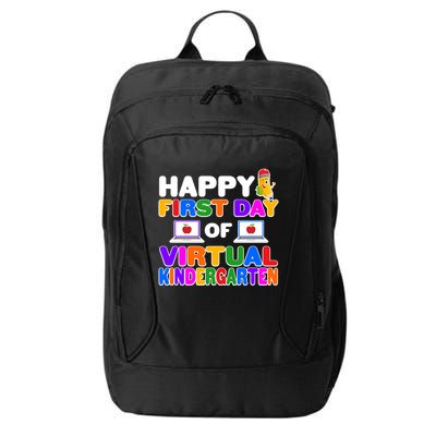 Cute Happy First Day Of Virtual Kindergarten City Backpack