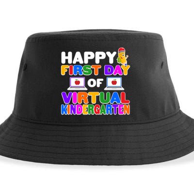 Cute Happy First Day Of Virtual Kindergarten Sustainable Bucket Hat