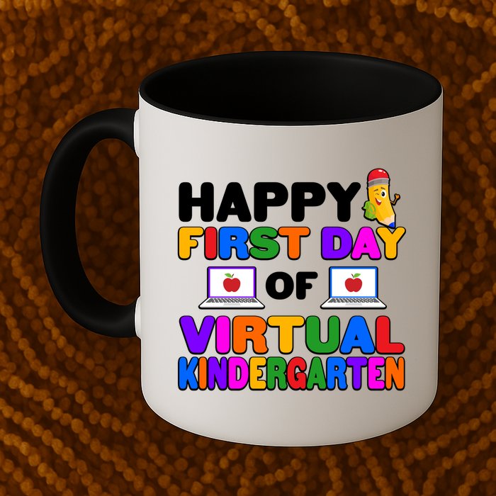 Cute Happy First Day Of Virtual Kindergarten Mug