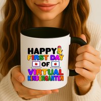 Cute Happy First Day Of Virtual Kindergarten Mug