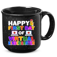 Cute Happy First Day Of Virtual Kindergarten 15oz Campfire Ceramic Mug