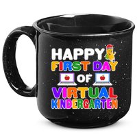 Cute Happy First Day Of Virtual Kindergarten 15oz Campfire Ceramic Mug