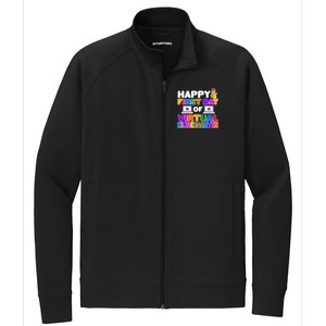 Cute Happy First Day Of Virtual Kindergarten Stretch Full-Zip Cadet Jacket