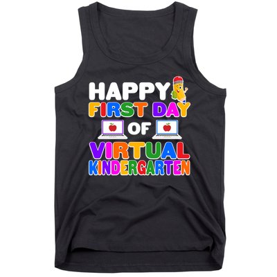 Cute Happy First Day Of Virtual Kindergarten Tank Top