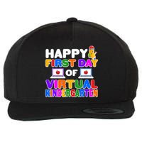 Cute Happy First Day Of Virtual Kindergarten Wool Snapback Cap