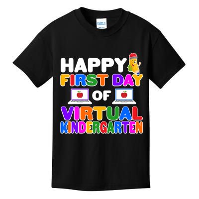 Cute Happy First Day Of Virtual Kindergarten Kids T-Shirt