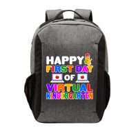 Cute Happy First Day Of Virtual Kindergarten Vector Backpack
