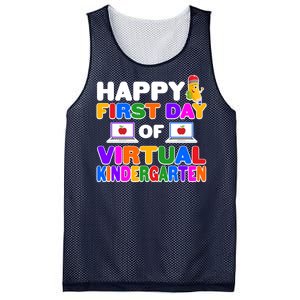 Cute Happy First Day Of Virtual Kindergarten Mesh Reversible Basketball Jersey Tank