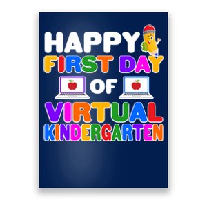 Cute Happy First Day Of Virtual Kindergarten Poster