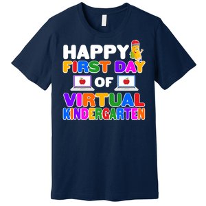 Cute Happy First Day Of Virtual Kindergarten Premium T-Shirt