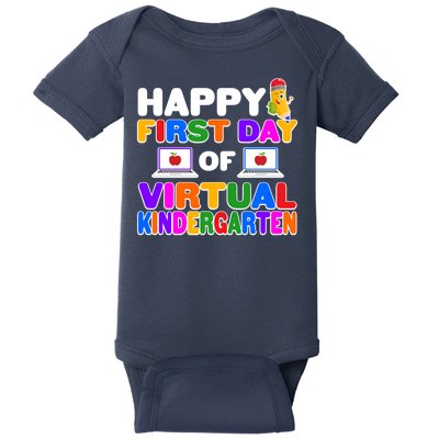 Cute Happy First Day Of Virtual Kindergarten Baby Bodysuit