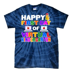 Cute Happy First Day Of Virtual Kindergarten Tie-Dye T-Shirt