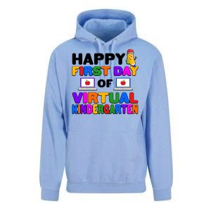 Cute Happy First Day Of Virtual Kindergarten Unisex Surf Hoodie