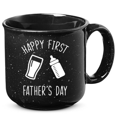 Cute Happy First Father's Day Baby Bottle 15oz Campfire Ceramic Mug