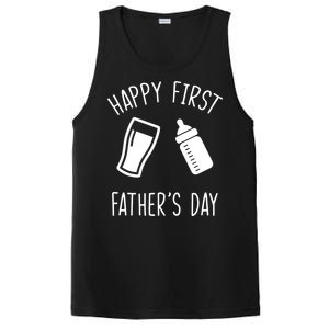 Cute Happy First Father's Day Baby Bottle PosiCharge Competitor Tank