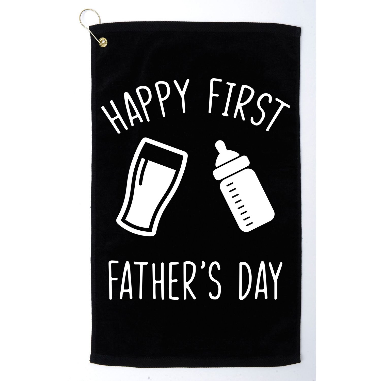 Cute Happy First Father's Day Baby Bottle Golf Towel