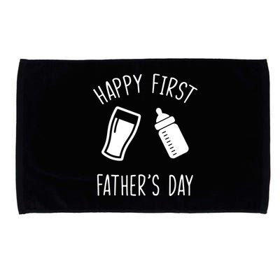 Cute Happy First Father's Day Baby Bottle Microfiber Hand Towel