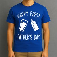 Cute Happy First Father's Day Baby Bottle T-Shirt