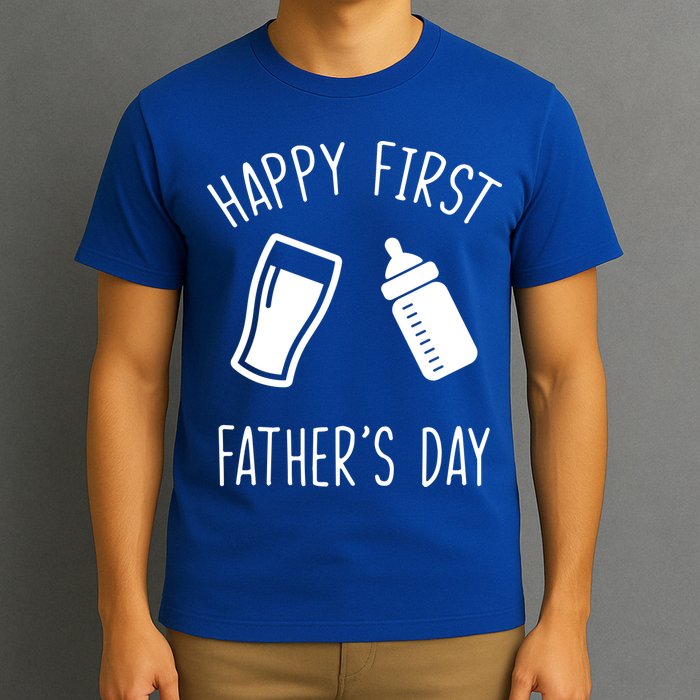 Cute Happy First Father's Day Baby Bottle T-Shirt