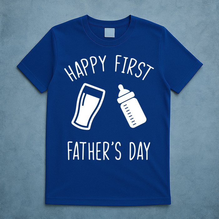 Cute Happy First Father's Day Baby Bottle T-Shirt