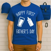 Cute Happy First Father's Day Baby Bottle T-Shirt