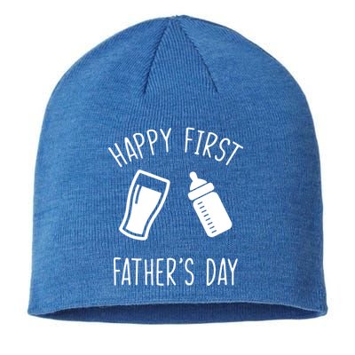 Cute Happy First Father's Day Baby Bottle Sustainable Beanie