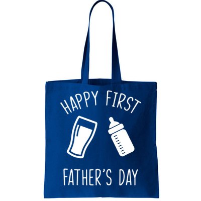 Cute Happy First Father's Day Baby Bottle Tote Bag