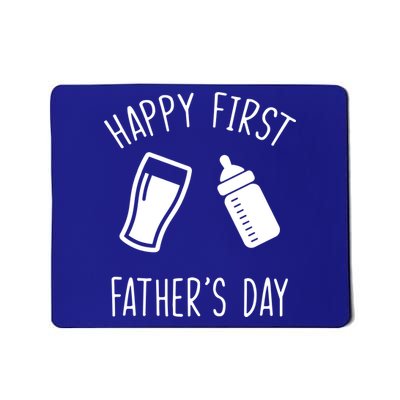 Cute Happy First Father's Day Baby Bottle Mousepad