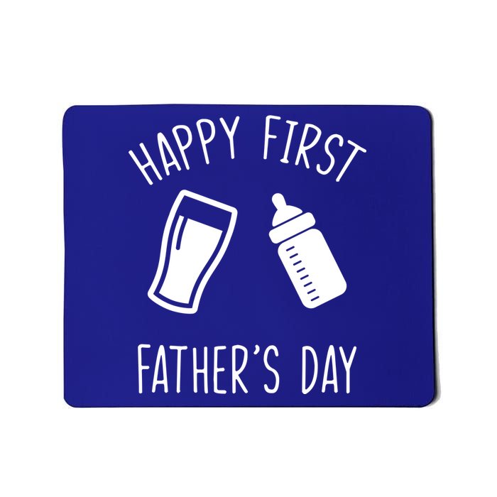 Cute Happy First Father's Day Baby Bottle Mousepad