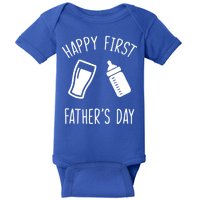 Cute Happy First Father's Day Baby Bottle Baby Bodysuit