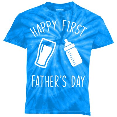 Cute Happy First Father's Day Baby Bottle Kids Tie-Dye T-Shirt