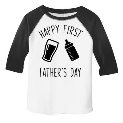 Cute Happy First Father's Day Baby Bottle Toddler Fine Jersey T-Shirt