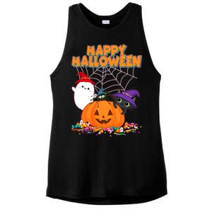 Cute Happy Halloween Friends Ladies PosiCharge Tri-Blend Wicking Tank