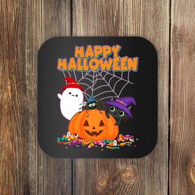 Cute Happy Halloween Friends Coaster