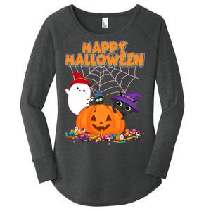 Cute Happy Halloween Friends Women's Perfect Tri Tunic Long Sleeve Shirt