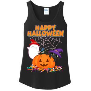 Cute Happy Halloween Friends Ladies Essential Tank