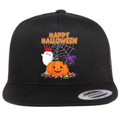 Cute Happy Halloween Friends Flatbill Hat