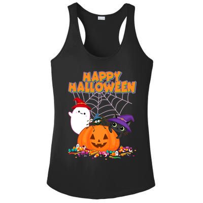 Cute Happy Halloween Friends Ladies PosiCharge Competitor Racerback Tank