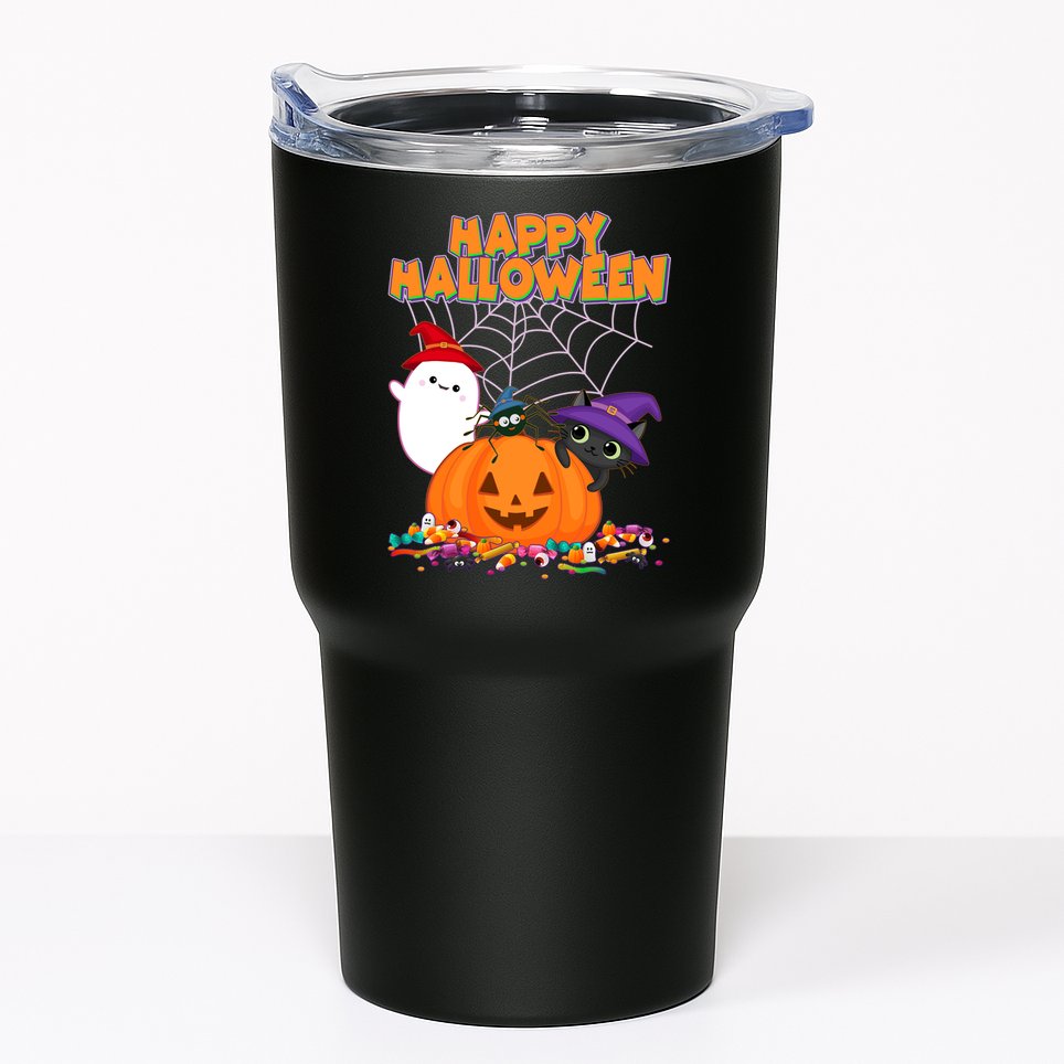 Cute Happy Halloween Friends Tumbler