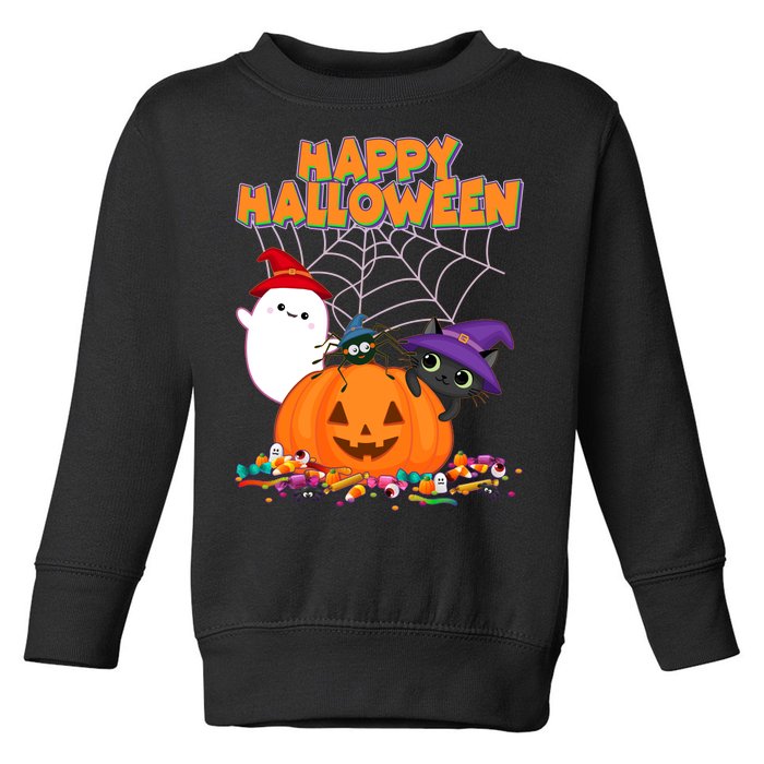 Cute Happy Halloween Friends Toddler Sweatshirt