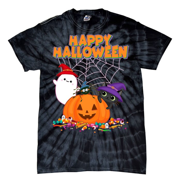 Cute Happy Halloween Friends Tie-Dye T-Shirt