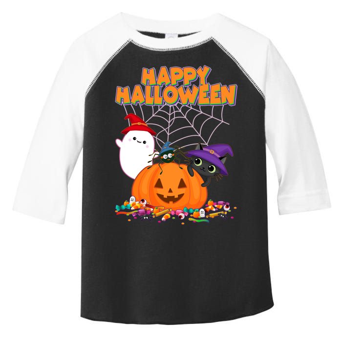 Cute Happy Halloween Friends Toddler Fine Jersey T-Shirt