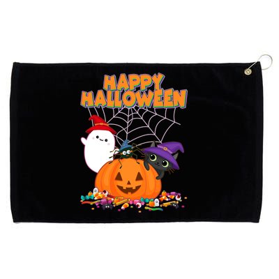 Cute Happy Halloween Friends Grommeted Golf Towel